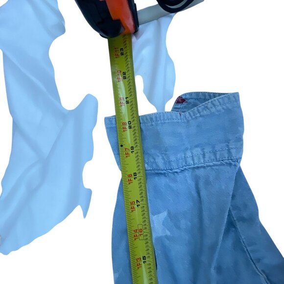 Bill Blass Women's Blue Denim Shirt L Red White Star Print Casual Streetwear - Picture 8 of 8